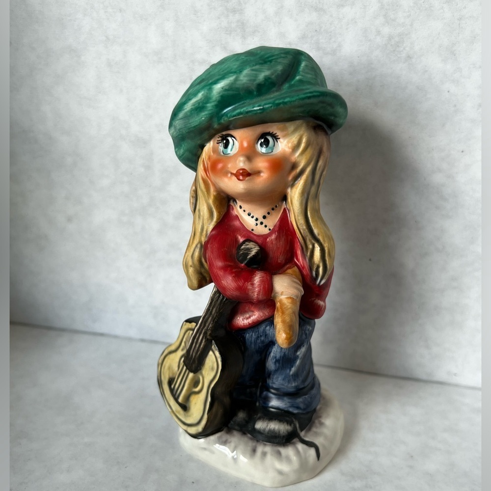 Children of Paris Girl w Guitar 1970’s Goebel Figurine Artist Michel T